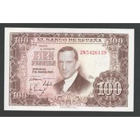Испания 100 песет 1953 года. Тип P-145. Состояние UNC