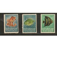 Того-1964(Мих.395-397) , ** ,  Морская фауна, Рыбы