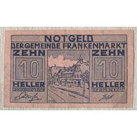 Нотгельды Австрия Франкенмаркт 10 геллеров 1920 год