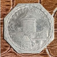 Германия Нюрнберг нотгельд 20 пфеннигов 1921 . одни из ворот в Нюрнберге. трамвайный жетон
