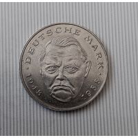 2 марки 1989 года (F) Германия. Федеративная республика (ФРГ). Людвиг Эрхард. 40 лет ФРГ. Единственная на аукционе!
