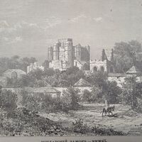 Гондарский замокъ -Римбъ.  гравюра конец 19в.-20в.   21х17см.