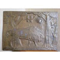 Чеканка  "Зубр", винтаж.