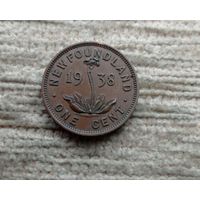 Werty71 Ньюфаундленд 1 цент 1938 Редкая Доминион Британии 1865-1949 Канада