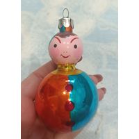 Елочные игрушки, стекло, клоун, Петрушка
