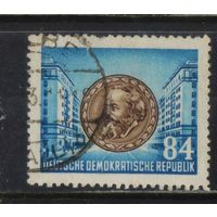Германия ГДР 1953 70 летие смерти К.Маркса Медальон с К.Марксом Аллея Сталина Почтовое гаш Концовка #353