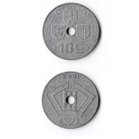 10 сантимов Бельгия 1943 года