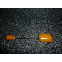 С Рубля! Янтарная Шляпная Булавка Старая Германия 20-ые гг. Оригинал Клеймо