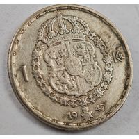1947 год крона Швеция  серебро