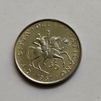 Ватикан 50 лир 1967 г.