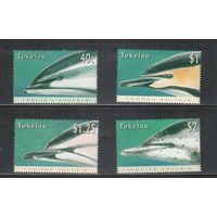 Токелау -1996 (Мих.234-237) , ** , Морская фауна, Дельфины (полная серия)