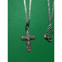 Цепочка с крестиком серебро