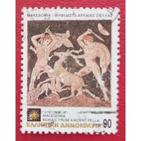 Греция, 1992 г., мозаика охота на оленя в Македонии