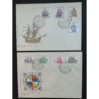 Польша 1964 Два КПД с полной серией марок "Парусники" (спецгашение) Mi.1465-1472 каталог 4.00 евро