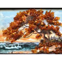 Картины из натурального балтийского янтаря в рамах ручная работа