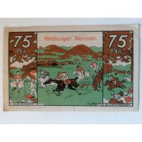 Германия, нотгельды, 75 пфеннигов 1921 год, выпуск города Гарцбург, состязания кентавров