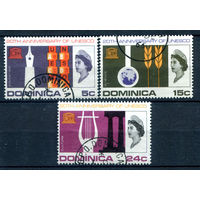 Британские колонии - Доминика - 1966г. - 20 лет ЮНЕСКО - 3 марки - полная серия, гашёные [Mi 195-197]. #2-Bc-42-A-2