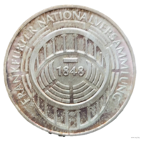 5 марок 1973 G Национальное Собрание! Штемпель! Серебро 11.2 грамма 625 пробы! ВОЗМОЖЕН ОБМЕН!