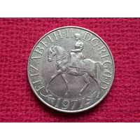 Великобритания 1 крона, 25 пенсов 1977 г. Серебряный юбилей царствования Елизаветы 2.