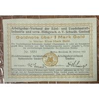 Нодгельд 1 золотая марка 1923 год. Швабиш-Гмюнде. Веймарская республика