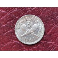 3 пенса Новая Зеландия 1965 г.