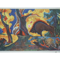 Лявон Баразна лiтаграфiя Белавежская пушча 22х30 см