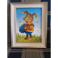 Картина в рамке "Скоро в школу!", малоизвестный, но перспективный Художник.