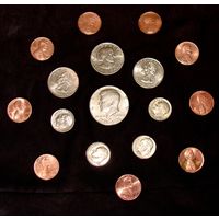 США Сборный лот Доллар пол доллара квотеры даймы центы