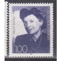 К 100-летию со дня рождения Нелли Сакс, писательницы Германия 1991 год   Известные люди Личности   лот 17
