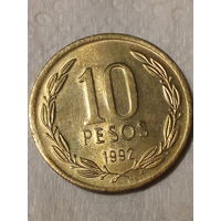 10 песо Чили 1992 год