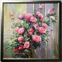 Бубашкина Э.В;80/80см;х/м"Цветы таинственного сада", Х/М, 80/80 см