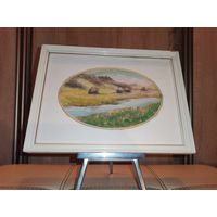 Пейзаж маслом на картоне, 2022 год, размер 28.5*21 см.