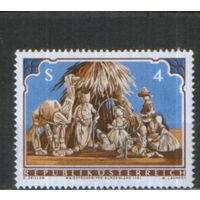 Полная серия из 1 марки 1981г. Австрия "Рождество. Вертеп из кукурузной соломы" MNH