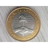 Аргентина 2 биметалл чек. блеск с рубля