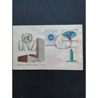 Польша 1957 КПД с полной серией марок "Организация Объединенных Наций" (спецгашение) Mi.998А-1000А каталог 3.60 евро