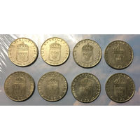 Швеция 1 крона 1977, 1978, 1979, 1980, 1987, 1988, 1989, 2000