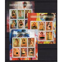 Серия блоков ДЕВУШКИ ИСКУССТВО КАРТИНЫ  MNH