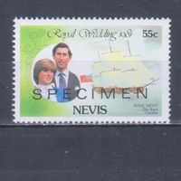 [1806] Невис 1981. Корабли.Парусник.Принцесса Диана. НАДПЕЧАТКА ОБРАЗЕЦ. MNH