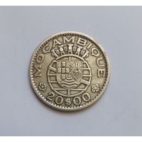 20 эскудо. 1960 г. 720пр.,  Португальский Мозамбик.