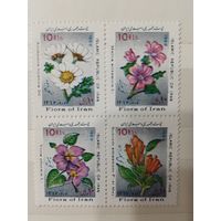 РАСПРОДАЖА КОЛЛЕКЦИИ. Иран, марки "цветы" квартблок