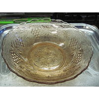 Фруктовница, конфетница 6х23 см. Цветное стекло.