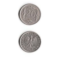 20 грошей Польша 2007 года