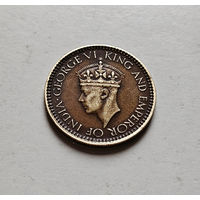 25 центов 1943г.,  Георг VI, Цейлон, лот ин-1,2