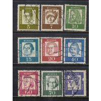 Германия ФРГ 1961-4 Известные немцы Стандарт #347-8,350-2,355,357-8,361