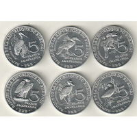 Бурунди набор 6 монет 5 франк 2014