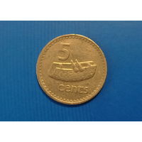 Фиджи 5 центов 1986 год королева Елизавета II