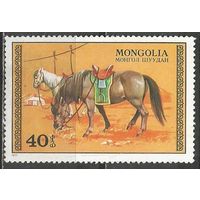 Монголия. Скаковые лошади. 1977г. Mi#1059.