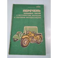 ПЕРЕЧЕНЬ  запасных частей к мотоциклам, мопедам и грузовым мотороллера. /19