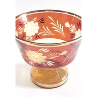 Ваза блюдо фруктовница Богемия хрусталь винтаж