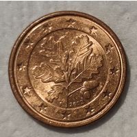 Германия 1 евроцент, 2002 "F" - Штутгарт (14-15-11)